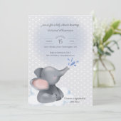 Invitation Sweet Baby Elephant Baby shower (Debout devant)