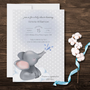 Invitation Sweet Baby Elephant Baby shower