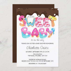 Invitation Sweet Baby est sur le chemin (chocolat unisex)