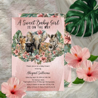 Sweet Baby Girl Animals Tropical Safari Douche