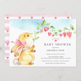 Invitation Sweet Baby Girl Bunny Baby shower
