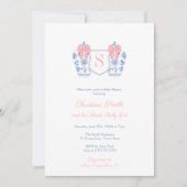 Invitation Sweet Baby Girl Monogram Ginger Jar Baby shower (Devant)