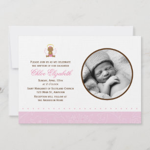 Invitation Sweet Baby Girl Photo Baptême