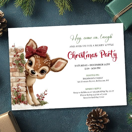 Invitation Sweet baby reindeer digital download party invite