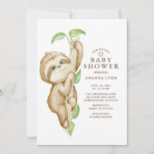 Invitation Sweet Baby Sloth Baby shower (Devant)