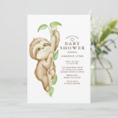 Invitation Sweet Baby Sloth Baby shower (Debout devant)