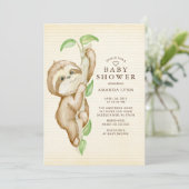Invitation Sweet Baby Sloth Baby shower (Debout devant)
