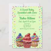 Invitation Sweet Baby Sprinkled w/ Love, Cupcake Shower (Devant)