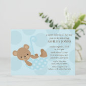 Invitation Sweet Bear Umbrella Boy Baby Shower (Debout devant)