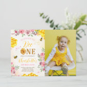 Invitation Sweet Bee 1er Anniversaire Photo (Debout devant)