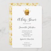 Invitation Sweet Bee Baby Shower (Devant / Derrière)