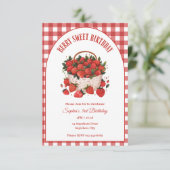 Invitation Sweet Berry Anniversaire Fraise (Debout devant)