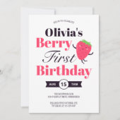 Invitation Sweet Berry First Strawberry fête d'anniversaire (Devant)