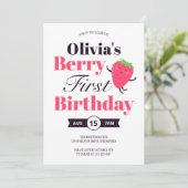 Invitation Sweet Berry First Strawberry fête d'anniversaire (Debout devant)