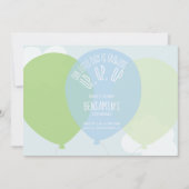 Invitation Sweet Blue Green Premier Garçon Anniversaire Ballo (Devant)