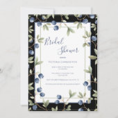 Invitation Sweet Blueberries Elegant Bridal Shower (Devant)