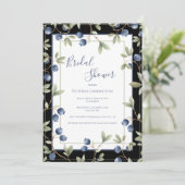 Invitation Sweet Blueberries Elegant Bridal Shower (Debout devant)