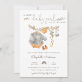 Invitation Sweet Boho Clothesline Baby shower fille (Devant)