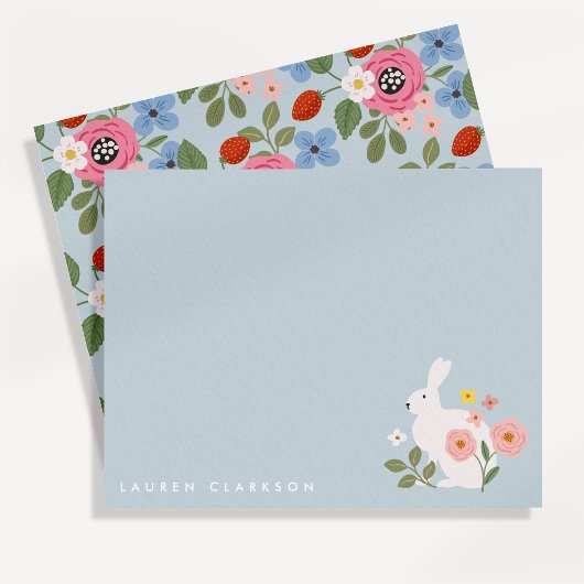 Invitation Sweet Bunny Floral Easter Note Card