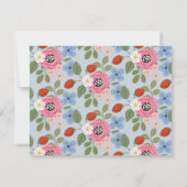 Invitation Sweet Bunny Floral Easter Note Card (Dos)