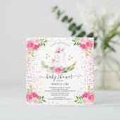 Invitation Sweet Bunny Girls Baby shower (Debout devant)
