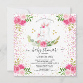 Invitation Sweet Bunny Girls Baby shower (Devant)