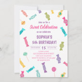 Invitation Sweet Candies fête d'anniversaire (Devant)