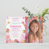 Invitation Sweet Candy 1er 2e 3e 5e anniversaire Photo (Debout devant)