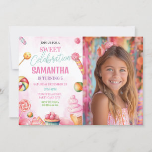 Invitation Sweet Candy 1er 2e 3e 5e anniversaire Photo