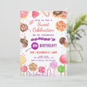 Invitation Sweet Candy Land Anniversaire Crème glacée Fête Do (Debout devant)
