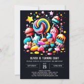 Invitation Sweet Candyland Editable Anniversaire (Devant)