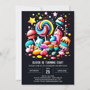 Invitation Sweet Candyland Editable Anniversaire
