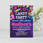 Invitation Sweet Celebration Buffet de bonbons fête d'anniver (Debout devant)