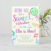 Invitation Sweet Celebration Candy Anniversaire Fête Invitati (Debout devant)