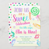 Invitation Sweet Celebration Candy Anniversaire Fête Invitati (Devant / Derrière)