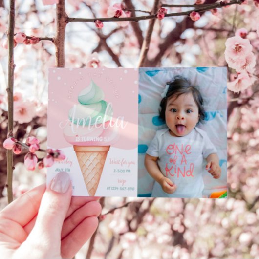 Invitation Sweet Celebration Crème glacée Anniversaire Photo