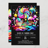 Invitation Sweet Celebration Cupcake Anniversaire (Devant / Derrière)