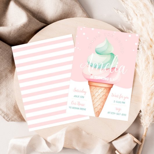 Invitation Sweet Celebration Glace Cream Anniversaire
