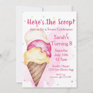 Invitation Sweet Celebration Glace Cream Anniversaire