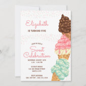 Invitation Sweet Celebration Glace Cream Anniversaire (Devant)