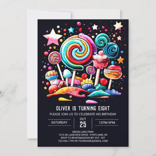 Invitation Sweet Celebration Magique Anniversaire (Devant)