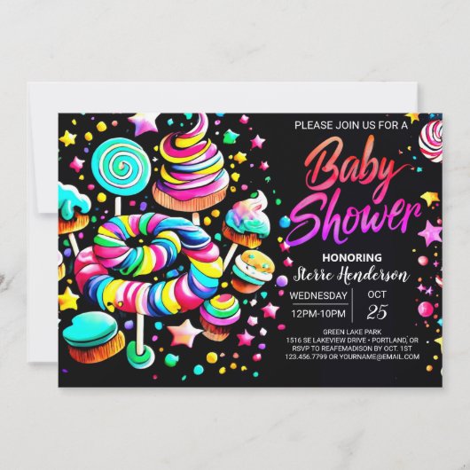 Invitation Sweet Celebration Wonderland Baby shower (Devant)