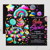 Invitation Sweet Celebration Wonderland Baby shower (Devant / Derrière)