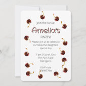Invitation Sweet Cherry fête d'anniversaire personnalisée (Devant)