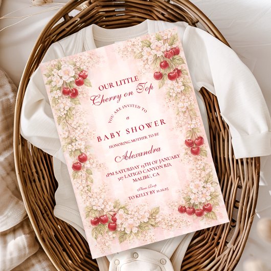 Invitation Sweet Cherry Garden Baby Shower