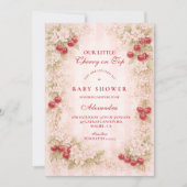 Invitation Sweet Cherry Garden Baby Shower (Devant)