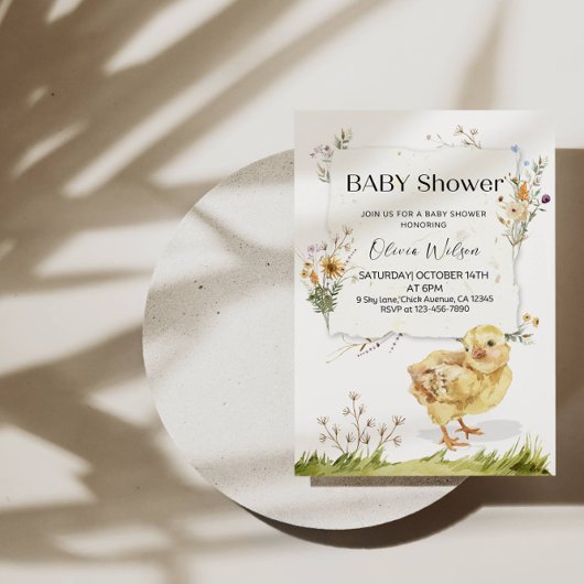 Invitation "Sweet Chick Baby shower | Adorable à thème agrico