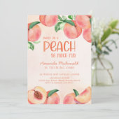 Invitation Sweet comme une pêche tellement amusant Anniversai (Debout devant)
