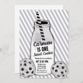 Invitation Sweet Cookie Mouse First Birthday (Devant / Derrière)