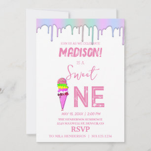 Invitation Sweet crème glacée couleurs arc-en-ciel, Invitatio